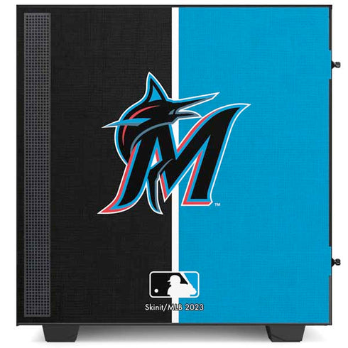 MLB Miami Marlins Split NZXT H510 Compact ATX Mid-Tower Case Skin