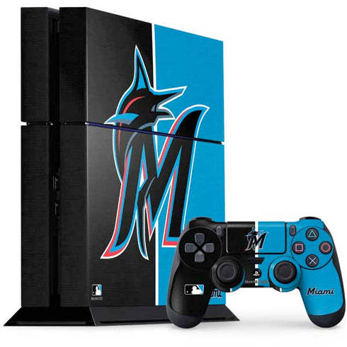 MLB Miami Marlins Split PS4 Console and Controller Bundle Skin