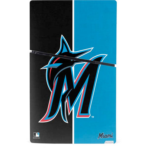 MLB Miami Marlins Split PS5 Slim Digital Edition Bundle Skin