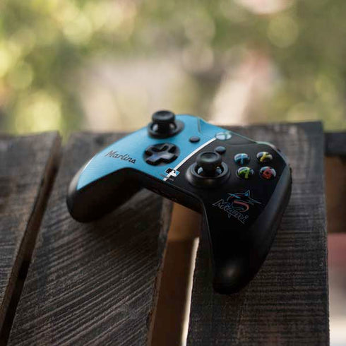 MLB Miami Marlins Split Xbox One X Controller Skin