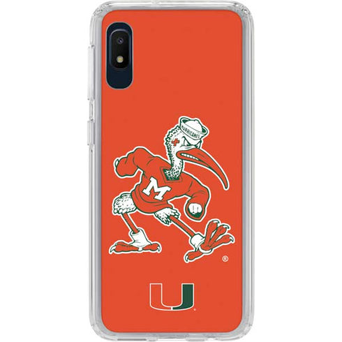 University of Miami Sebastian Mascot Galaxy A10e Clear Case