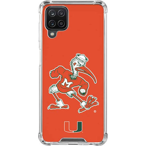 University of Miami Sebastian Mascot Galaxy A12 Clear Case