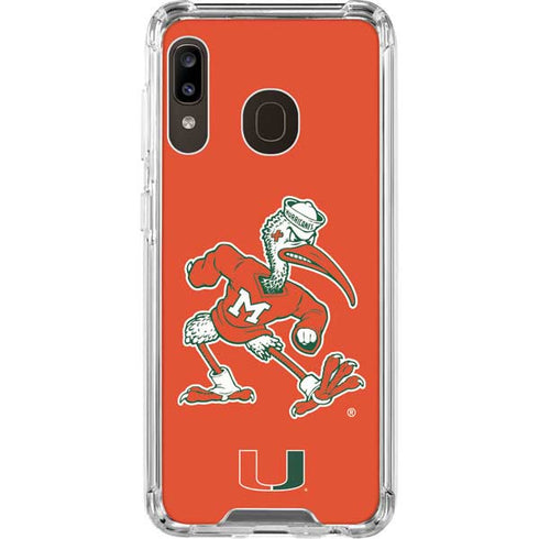 University of Miami Sebastian Mascot Galaxy A30 Clear Case