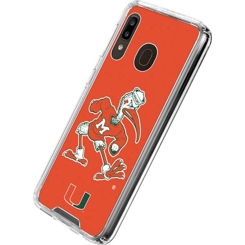 University of Miami Sebastian Mascot Galaxy A30 Clear Case