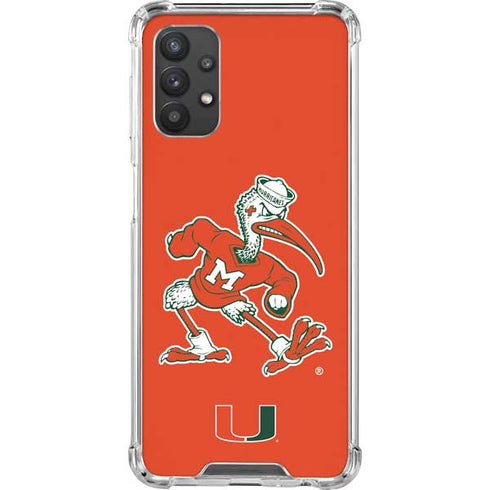 University of Miami Sebastian Mascot Galaxy A32 5G Clear Case