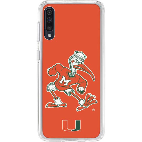 University of Miami Sebastian Mascot Galaxy A50 Clear Case