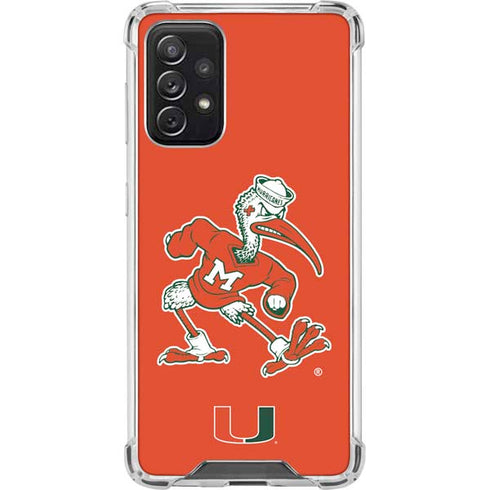 University of Miami Sebastian Mascot Galaxy A72 5G Clear Case