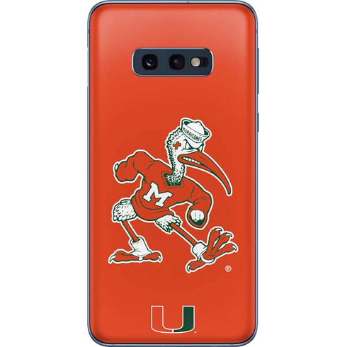 University of Miami Sebastian Mascot Galaxy S10e Skin