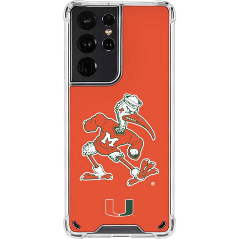 University of Miami Sebastian Mascot Galaxy S21 Ultra 5G Clear Case