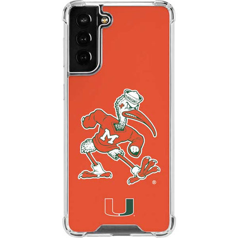 University of Miami Sebastian Mascot Galaxy S22 Plus Clear Case