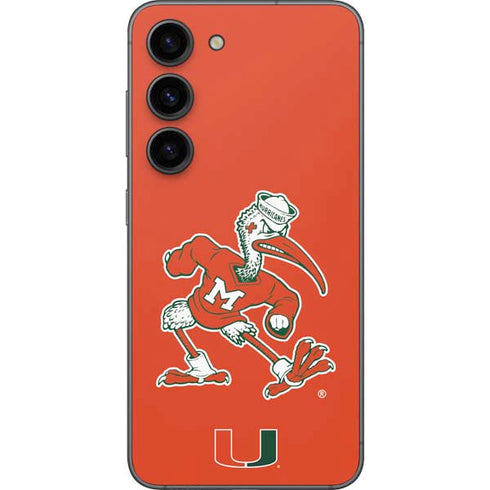 University of Miami Sebastian Mascot Galaxy S23 Skin