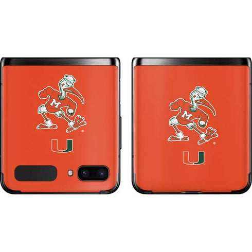 University of Miami Sebastian Mascot Galaxy Z Flip Skin