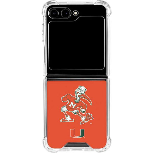 University of Miami Sebastian Mascot Galaxy Z Flip5 5G Clear Case