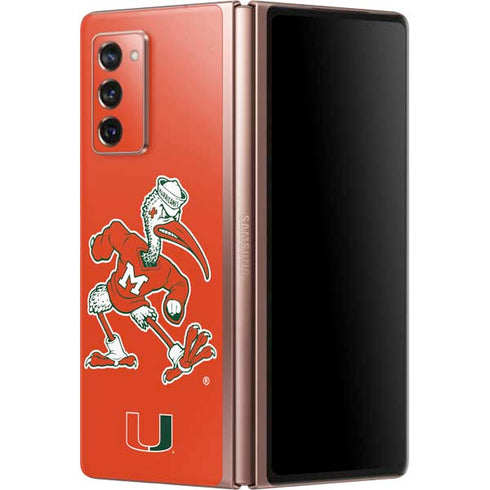University of Miami Sebastian Mascot Galaxy Z Fold2 5G Skin