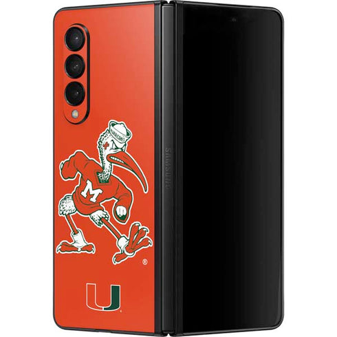 University of Miami Sebastian Mascot Galaxy Z Fold3 5G Skin