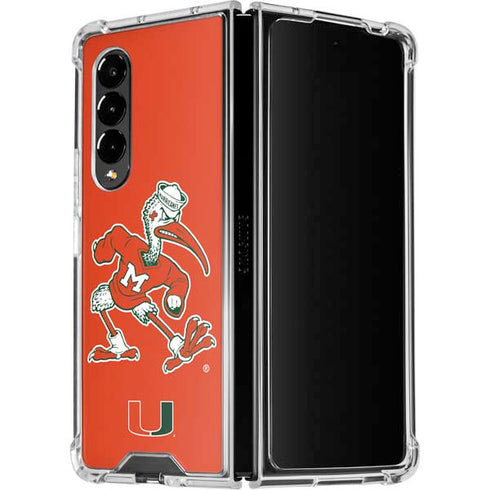 University of Miami Sebastian Mascot Galaxy Z Fold4 5G Clear Case