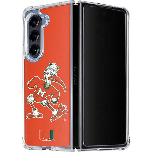 University of Miami Sebastian Mascot Galaxy Z Fold5 5G Clear Case