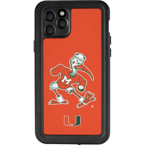 University of Miami Sebastian Mascot iPhone 11 Pro Waterproof Case