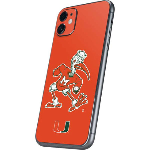 University of Miami Sebastian Mascot iPhone 11 Skin