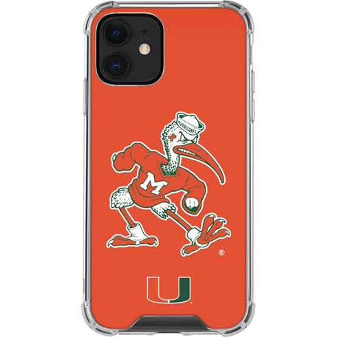 University of Miami Sebastian Mascot iPhone 12 Clear Case