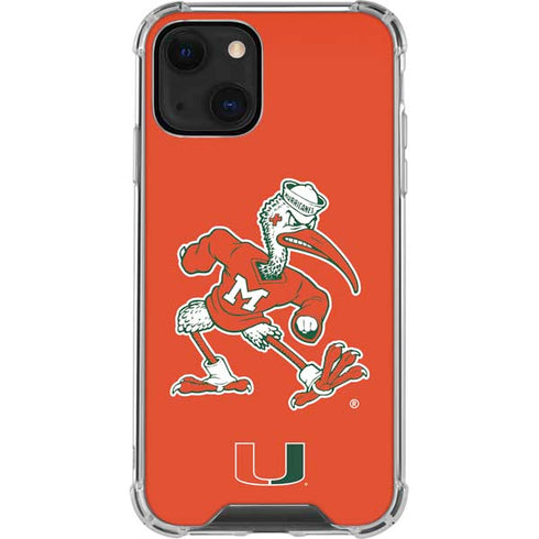 University of Miami Sebastian Mascot iPhone 13 Mini Clear Case