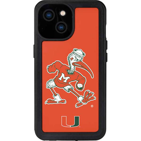 University of Miami Sebastian Mascot iPhone 13 Mini Waterproof Case