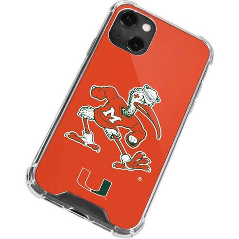 University of Miami Sebastian Mascot iPhone 15 Plus Clear Case