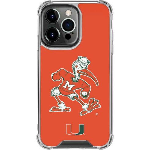 University of Miami Sebastian Mascot iPhone 14 Pro Clear Case