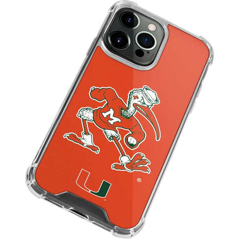 University of Miami Sebastian Mascot iPhone 15 Pro Clear Case