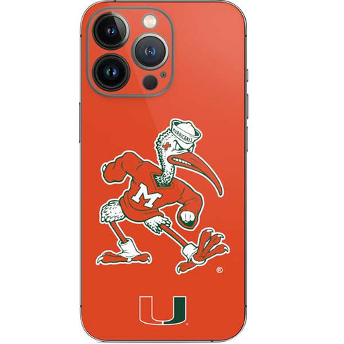 University of Miami Sebastian Mascot iPhone 14 Pro Skin