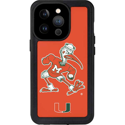 University of Miami Sebastian Mascot iPhone 14 Pro Waterproof Case