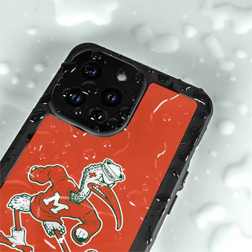 University of Miami Sebastian Mascot iPhone 14 Pro Waterproof Case