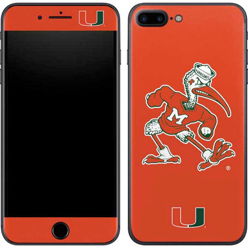 University of Miami Sebastian Mascot iPhone 8 Plus Skin