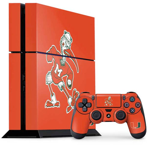 University of Miami Sebastian Mascot PS4 Console and Controller Bundle Skin