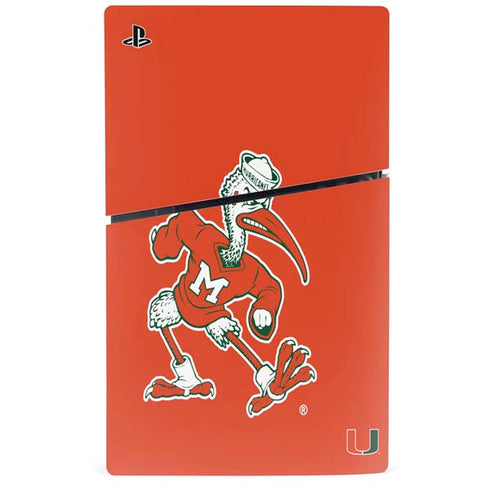 University of Miami Sebastian Mascot PS5 Slim Disk Console Skin