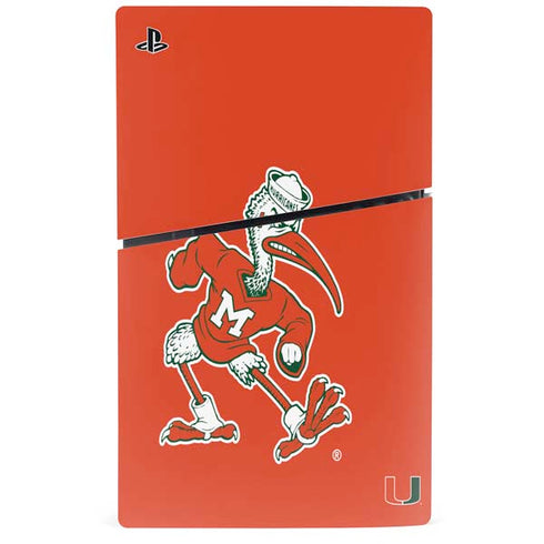 University of Miami Sebastian Mascot PS5 Slim Digital Edition Bundle Skin