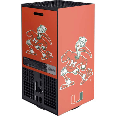 University of Miami Sebastian Mascot Xbox Series X Console Skin