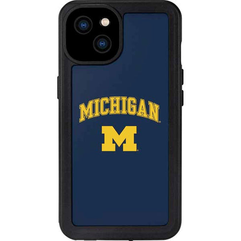 University of Michigan M iPhone 15 Plus Waterproof Case