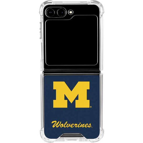 University of Michigan M Logo Bold Galaxy Z Flip5 5G Clear Case