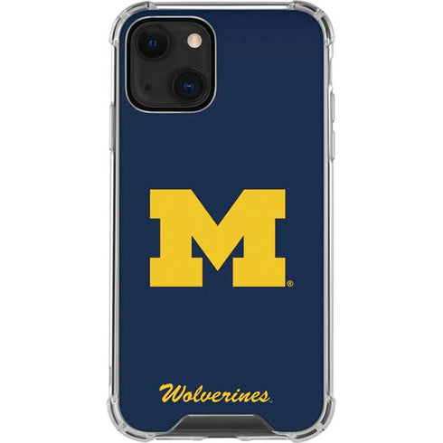 University of Michigan M Logo Bold iPhone 15 Plus Clear Case