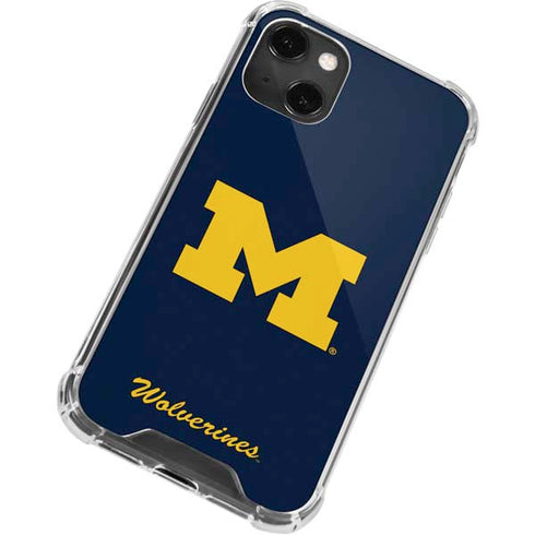 University of Michigan M Logo Bold iPhone 15 Plus Clear Case