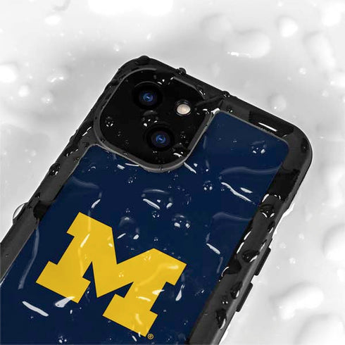 University of Michigan M Logo Bold iPhone 15 Waterproof Case