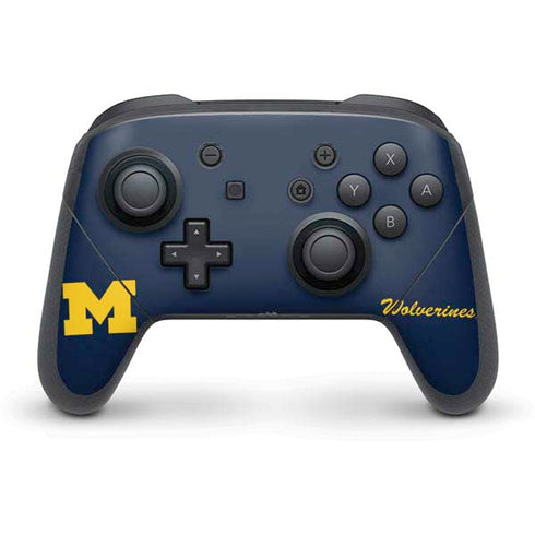 Michigan M Logo Bold Nintendo Switch Pro Controller Skin