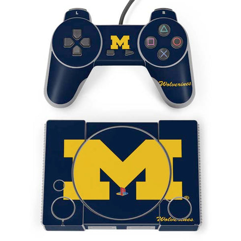 University of Michigan M Logo Bold PlayStation Classic Bundle Skin