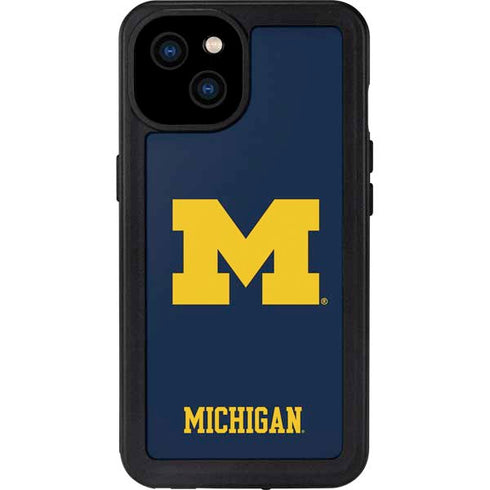 University of Michigan M Logo iPhone 15 Plus Waterproof Case