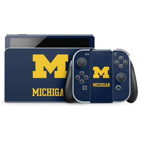 University of Michigan M Logo Nintendo Switch OLED (2021) Skin