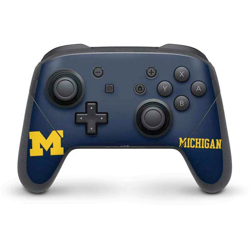 Michigan M Logo Nintendo Switch Pro Controller Skin