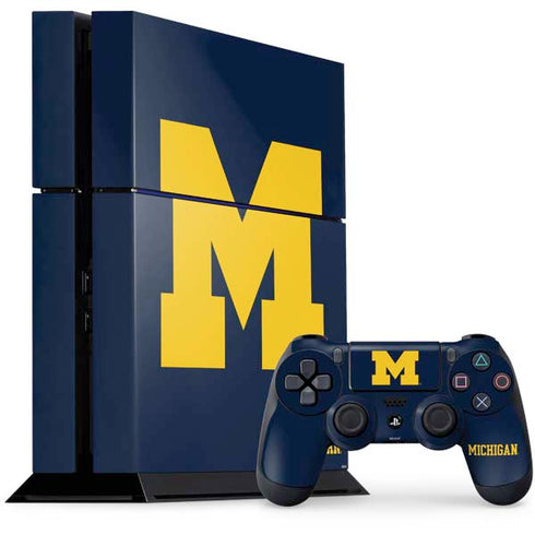 Michigan M Logo PS4 Console and Controller Bundle Skin