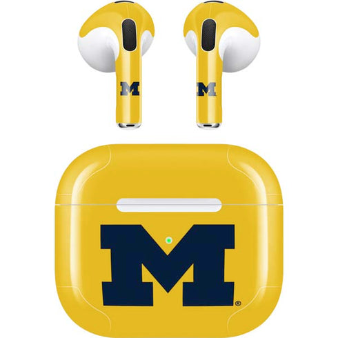 University of Michigan M Logo Yellow Apple AirPods (3rd Gen 2021) Skin