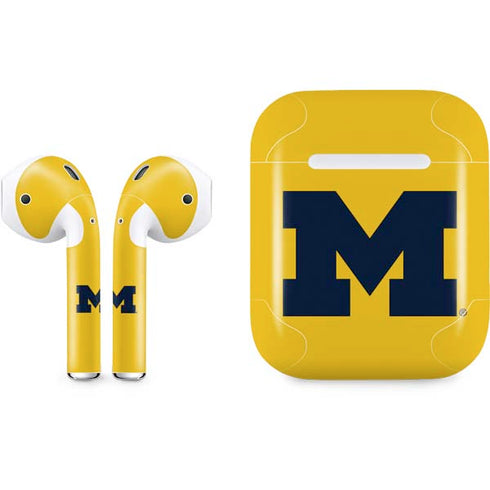 University of Michigan M Logo Yellow Apple AirPods Skin